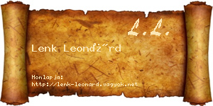 Lenk Leonárd névjegykártya