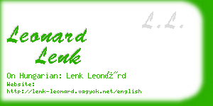 leonard lenk business card